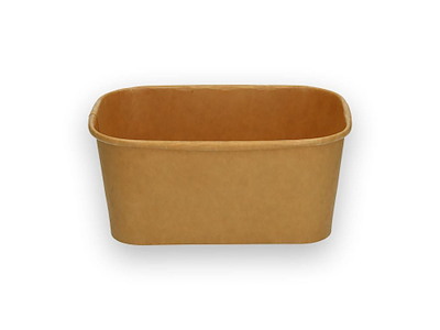 Bæger Verive rektangulær 1000ml L172xB120xH75mm  bionedbrydelig PAP/PLA brun