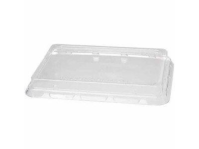 Plastlåg rektangulær 239x165x28 mm RPET Klar til skål 1200 ml bagasse