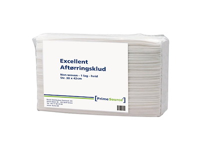 Aftørringsklud Prime Source Excellent Alt-i-En 1-lag L350xB420mm Non-Wowen Hvid