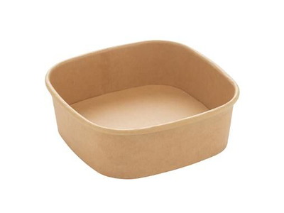 Bowle firkantet 130x130x43 mm 400 ml Kraft med PE Brun