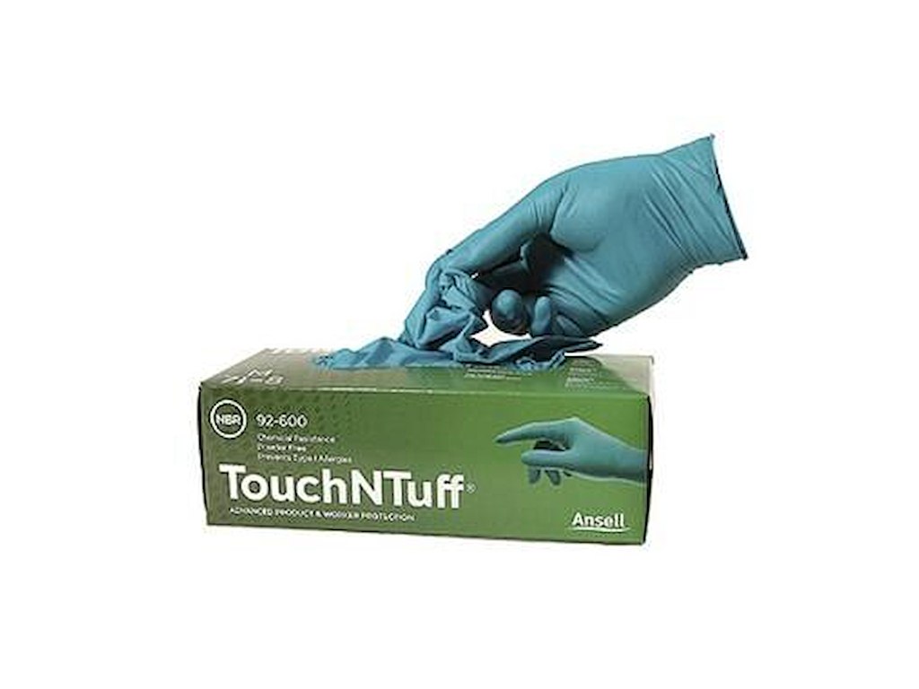 Handske Engangs Touch n Tuff Str 8,5-9 Kort skaft uden Pudder Nitril Grøn