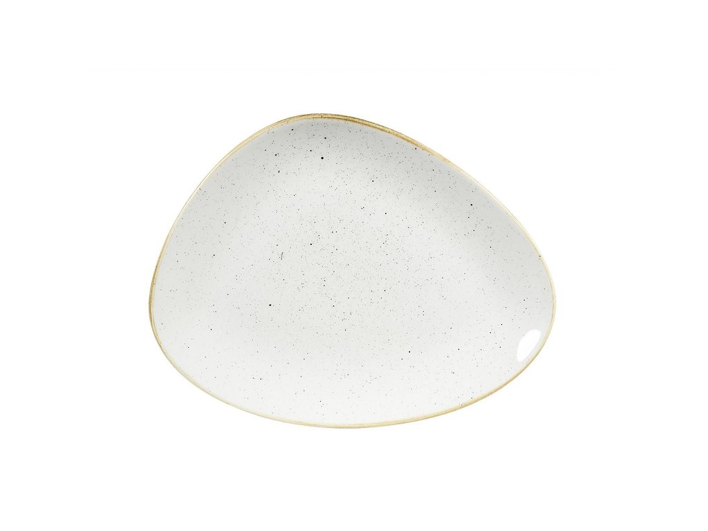 Tallerken Stonecast 26.5x20.5 cm trekantet Porcelæn Vanilje