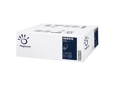 Håndklædeark Papernet Standard W-Fold 3-lag L32xB22xD8cm Nyfiber Hvid