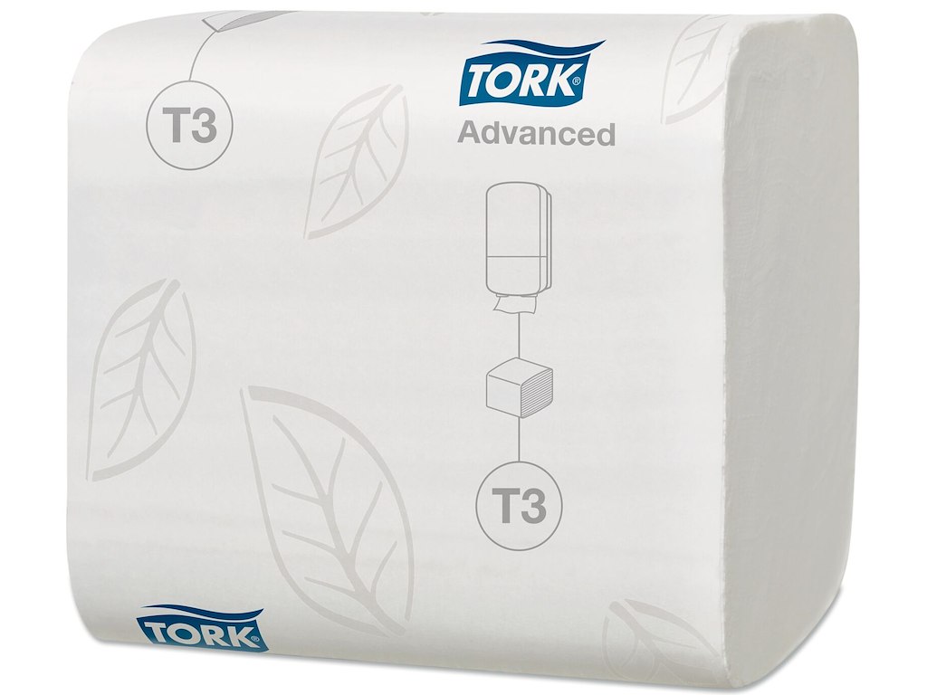 Toiletpapir Tork Advanced T3 2-lag L47.9mxB11cm Hvid i Bulk