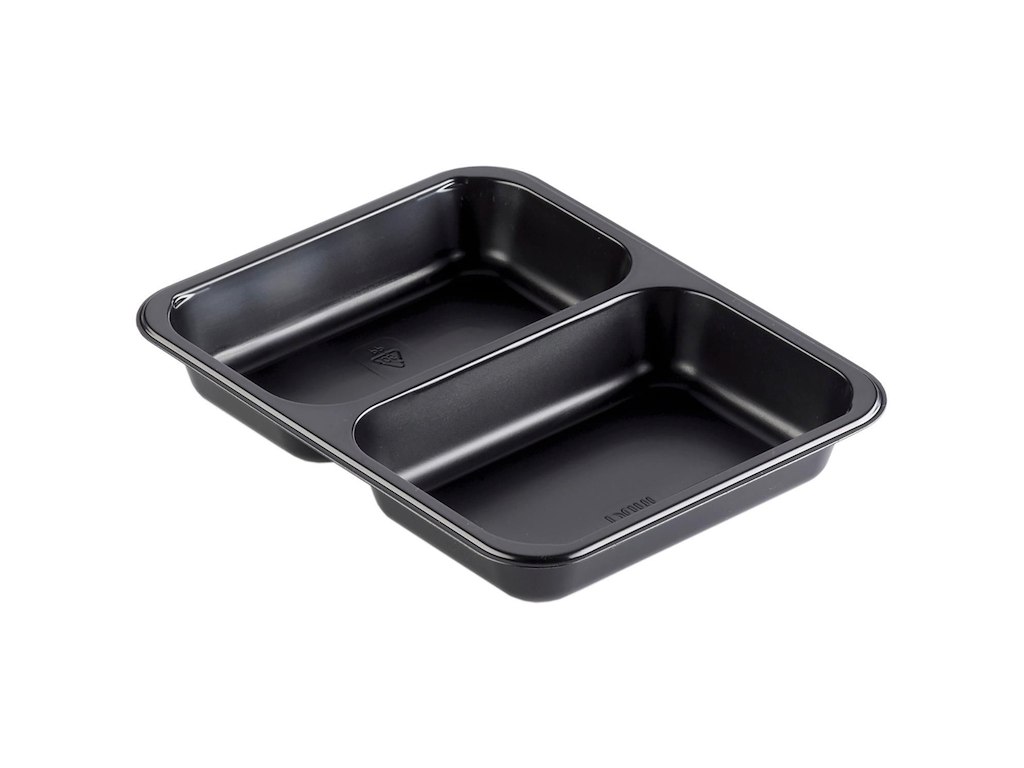 Bakke 2-rum 227x178x32 mm PP Sort