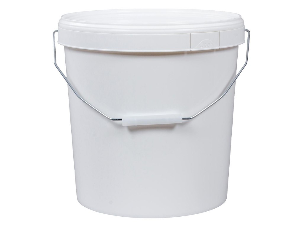 Spand 14,4 ltr med hank Emsafe Ø292 mm uden låg plast hvid