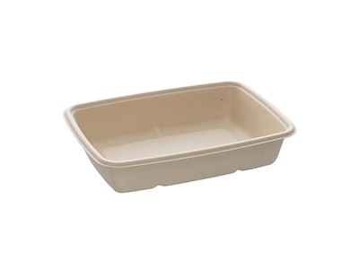 Bakke Salatskål BePulp Rektangulær 950ml L229xB165xH48mm Bagasse Natur