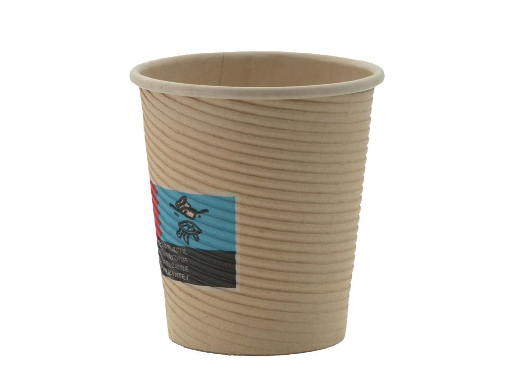 Kaffebæger Pap Ø62xH60mm 10cl 4oz Rippled Light Til Espresso Brun