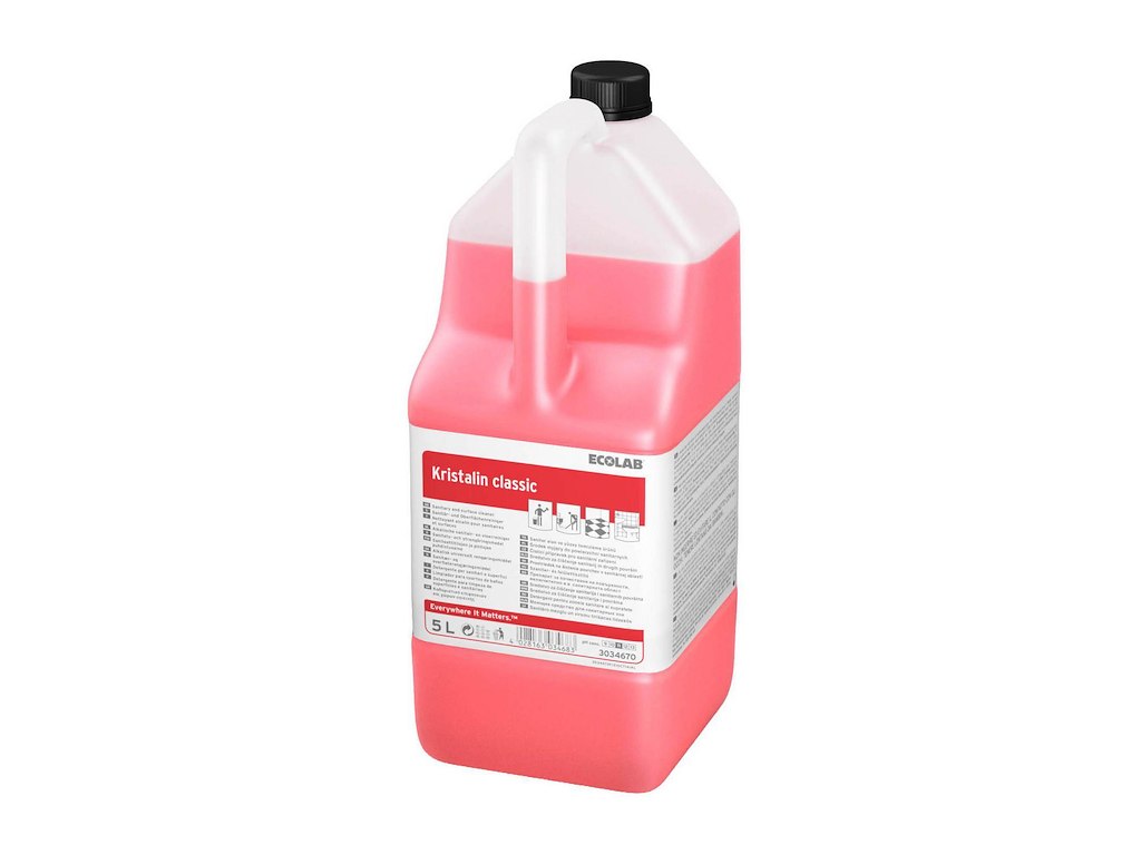 Sanitetsrengøring Kristalin Classic Alkalisk med Farve/Parfume 5 ltr Rød