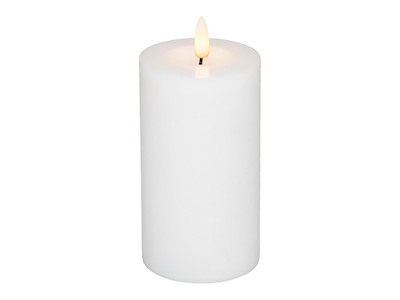 SKANDI Bloklys LED til batterier Ø7,5 cm x 12 cm Hvid