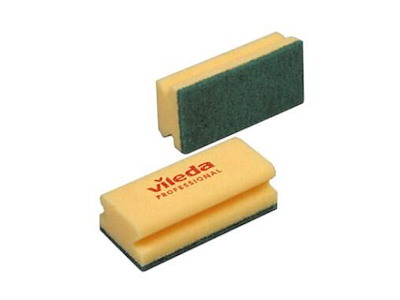 Skuresvamp Vileda High Foam 7x15cm 10stk med greb Grøn