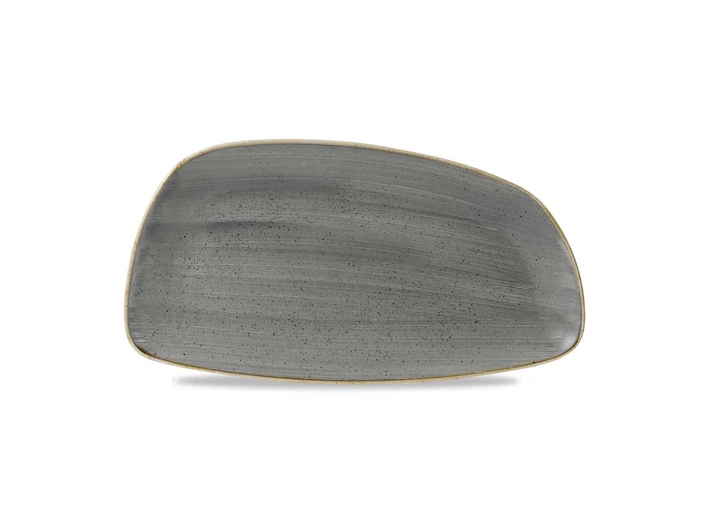 Tallerken Stonecast Geo 35x18.5 cm Porcelæn Grå