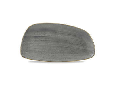 Tallerken Stonecast Geo 35x18.5 cm Porcelæn Grå