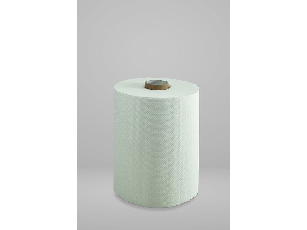 Håndklæderulle 2-lag H19.5cmx140m Nyfiber med hylse Hvid