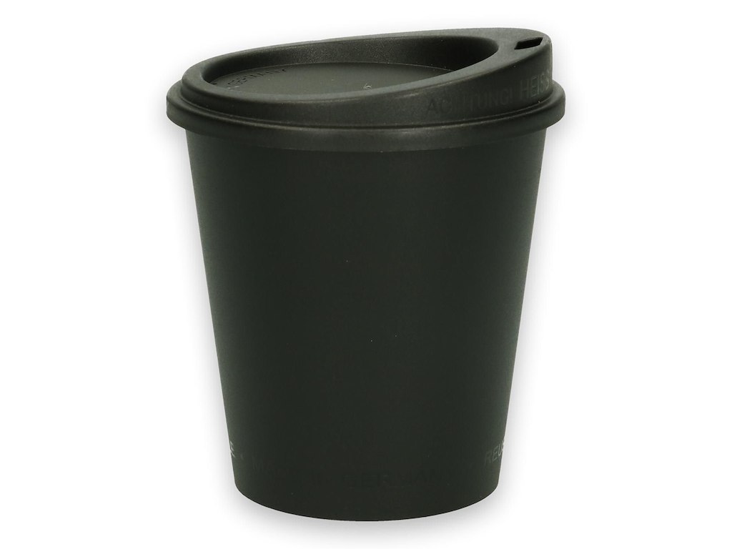 Kaffebæger og låg Verive 200ml Ø79mm H83mm plast PP flergangs sort