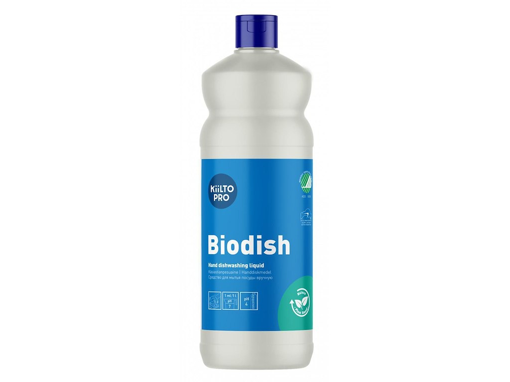 Håndopvask Kiilto Natura Biodish Svanemærket uden farve og parfume 1 ltr
