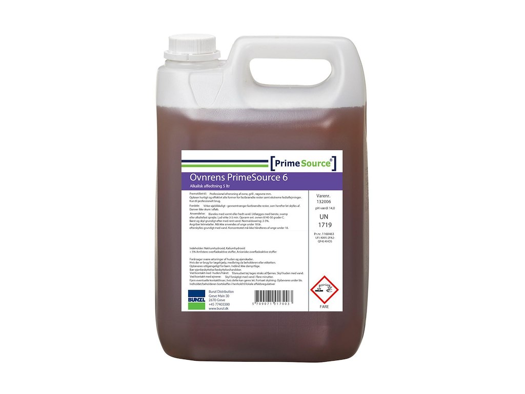 Ovnrengøring Flydende Prime Source Ovnrens 6 5ltr Alkalisk til industri ovne