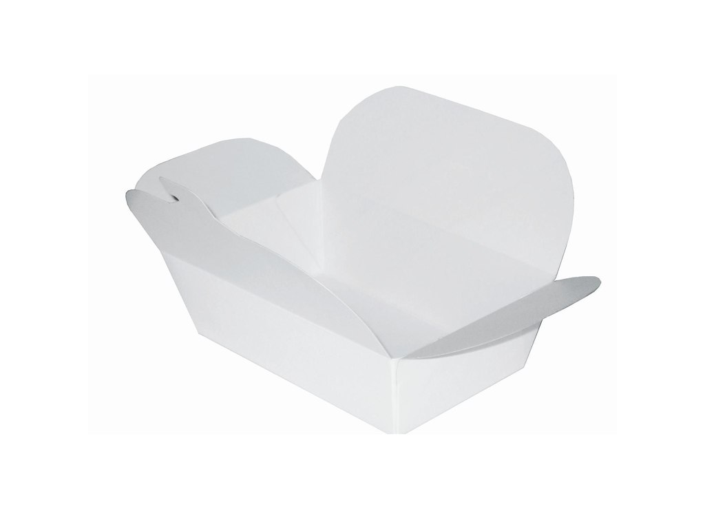 Kinaæske stor 1000 ml 100x165x65 mm Karton PE-Belagt Hvid