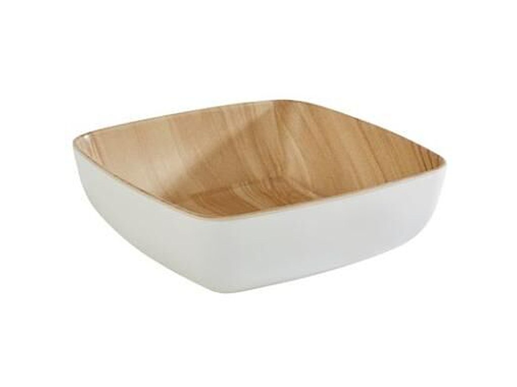 Skål Frida 0.85 ltr 16.5x16.5x5.5 cm Melamin Hvid/Trælook