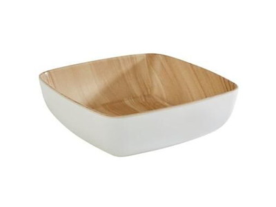 Skål Frida 0.85 ltr 16.5x16.5x5.5 cm Melamin Hvid/Trælook