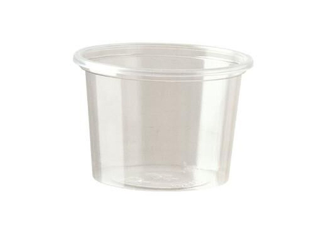 Dressingbæger 100 ml Ø70x47 mm Rundt PS Klar