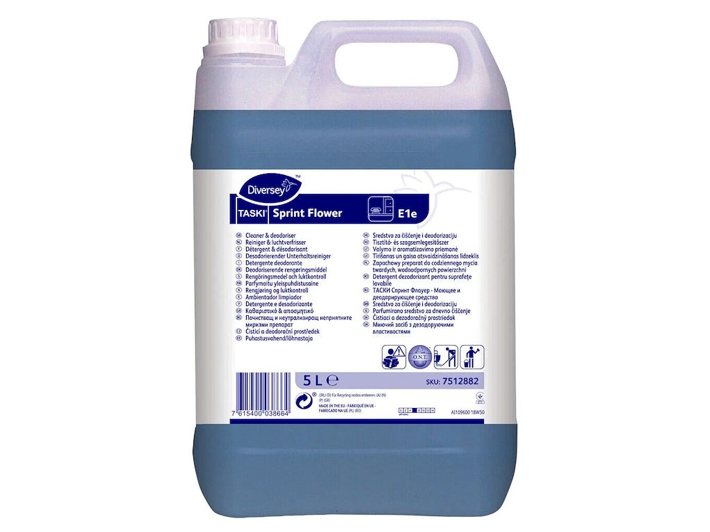 Universalrengøring Sprint Flower E1e med Farve/Parfume 5 ltr Blå