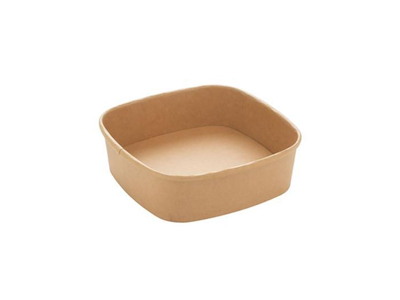 Bowle firkantet 170x170x65 mm 1200 ml Kraft med PE Brun