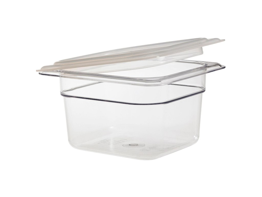 Låg til Kantine med pakning 1/6GN Polypropylen Klar