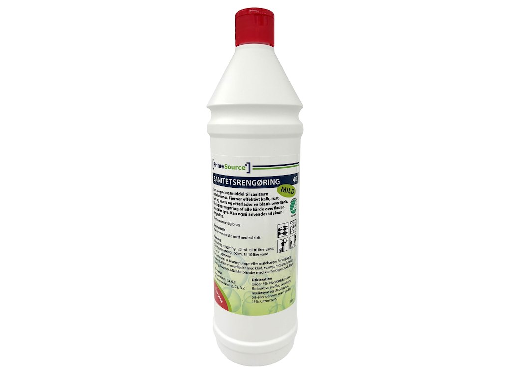 Sanitetsrengøring Sur Prime Source Mild 40 1ltr Svanemærket uden Farve/Parfume