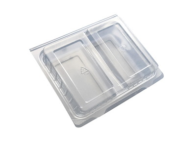 Smørrebrødsbakke 2-rum L160xB140xH50mm RPET Klar