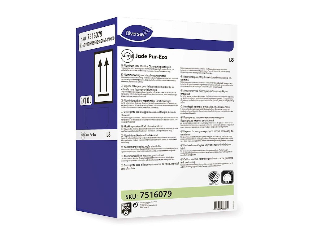 Maskinopvask Flydende Suma Jade Pur-Eco L8 SafePack 10ltr Ecolabel u.Klor t. alu