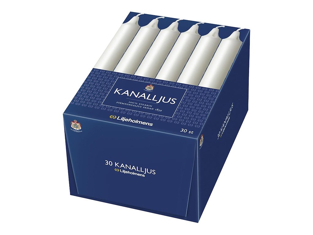 Kanallys Ø24x200 mm Brændetid 6 timer Hvid