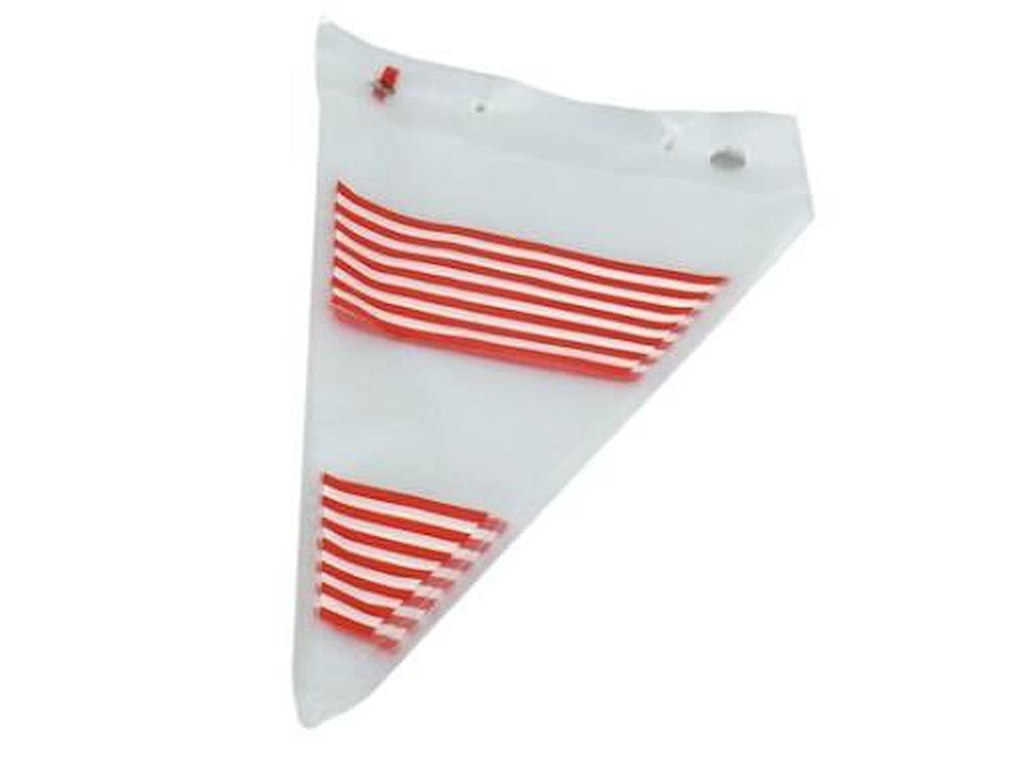Spidspose 200x310+40 mm Rød/Hvid stribet