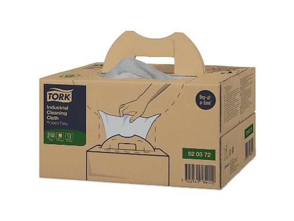 Aftørringsklud Tork Industri W7 1-lag 415x355mm Grå