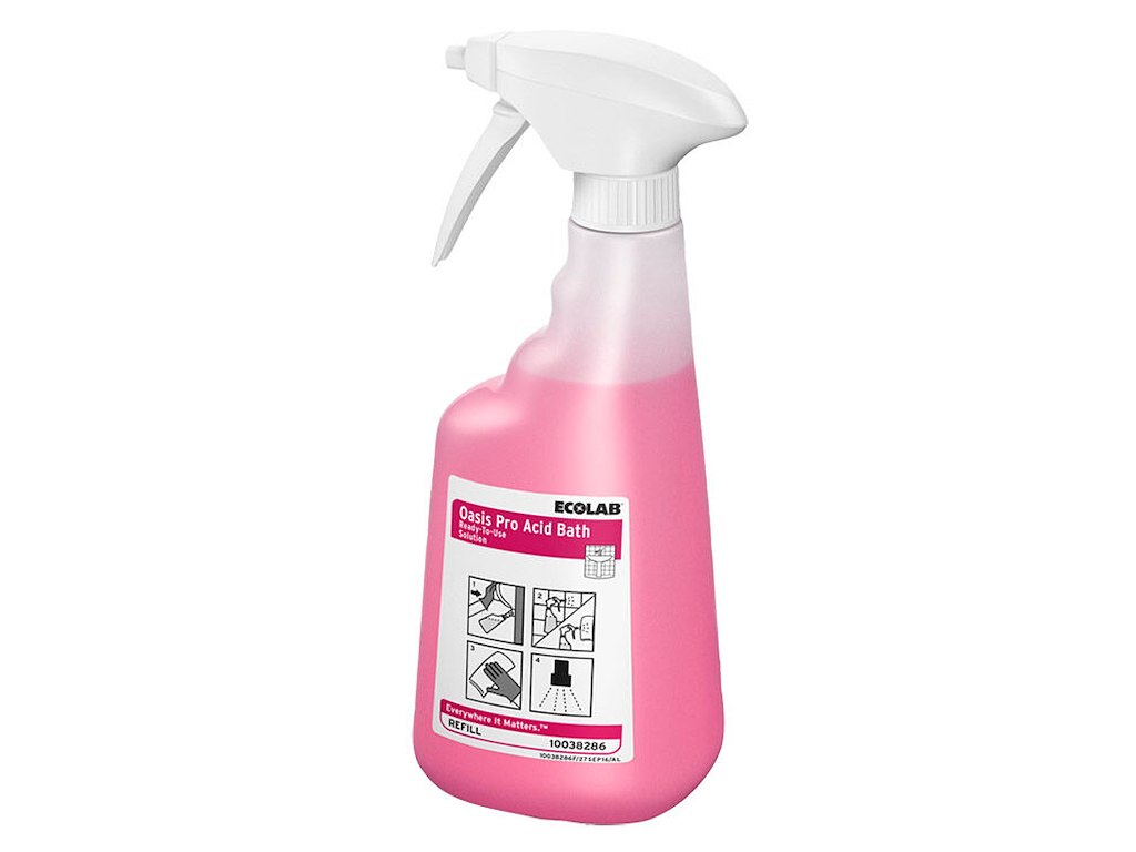 Flaske Tom Skum 650ml med Tryk uden Hoved Klar til Oasis Pro Acid Bath