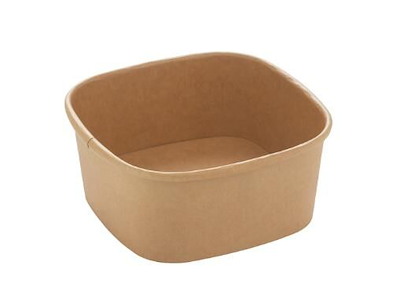 Bowle firkantet 130x130x56 mm 600 ml Kraft med PE Brun