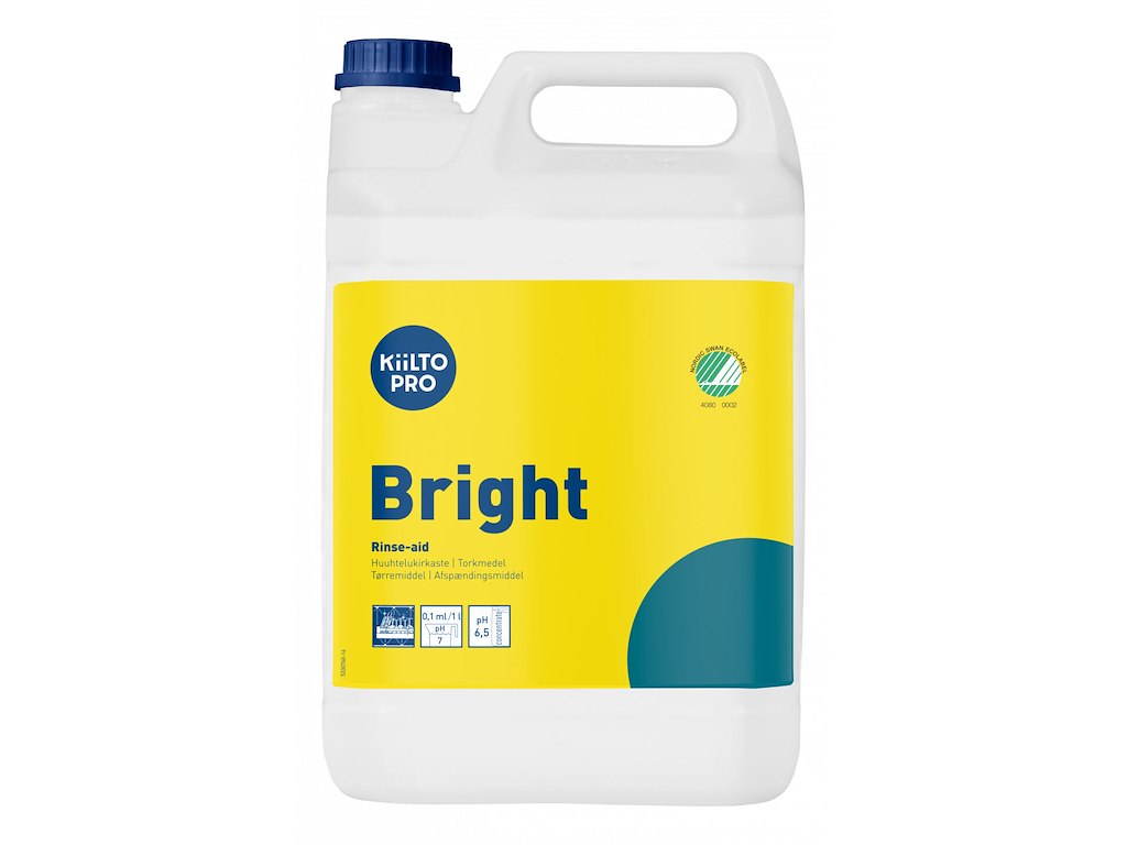 Maskinopvask Afspænding Kiilto Pro Bright 5ltr Svanemærket Grøn Blødt/Middel