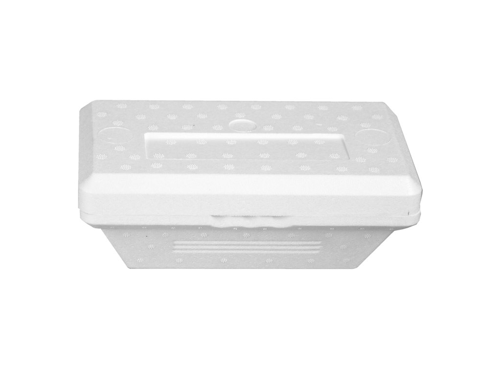 Isboks 1 ltr m/Løst låg Termo/Portionsboks EPS Hvid OMPAK 17 ps x 10 stk/krt