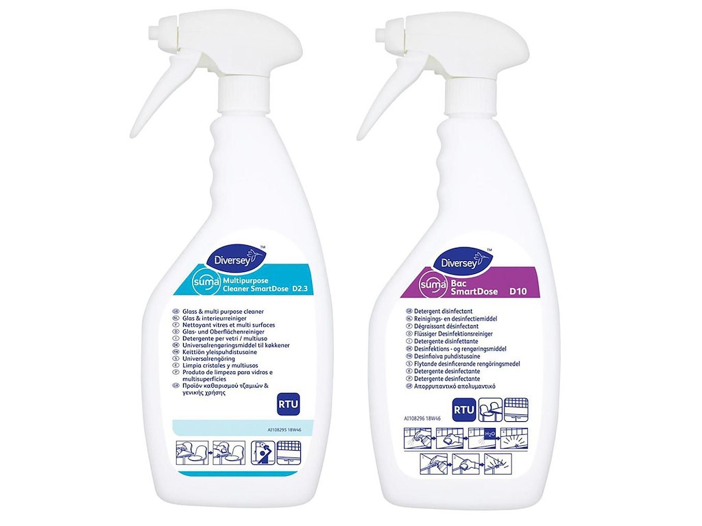 Flaske Tom Spray 750ml m Hoved/2xLabels t Suma Bac D10/Multipurpose Cleaner D2.3