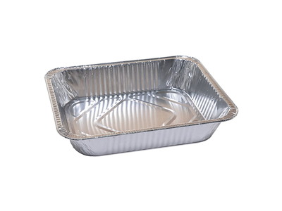 Alubakke 1/2 GN R106G 3600ml L32.4xB26.4xH6cm 100my Med rullet kant Sølv