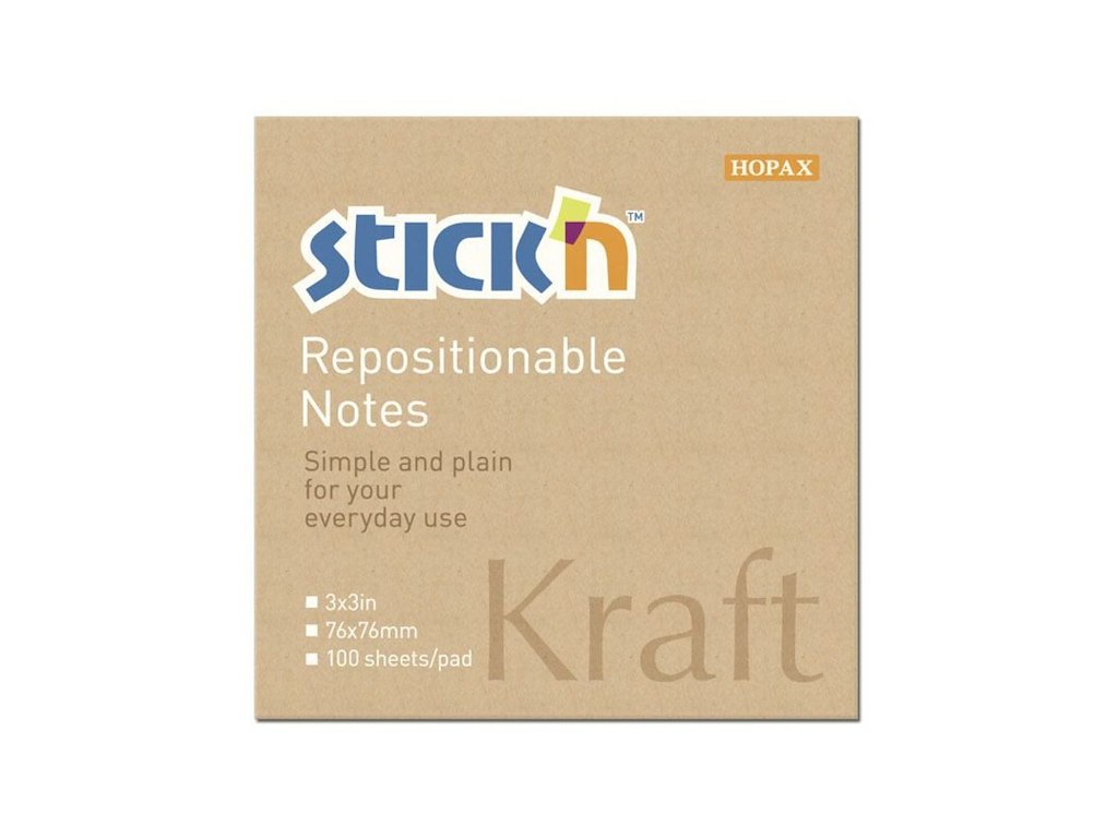 Notesblok 76x76 100 Blad Kraftpapir Brun