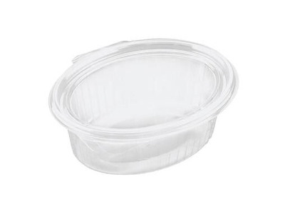 Salatbakke Clearshow 1000 ml 204x166x67 mm oval hængslet låg RPET Klar