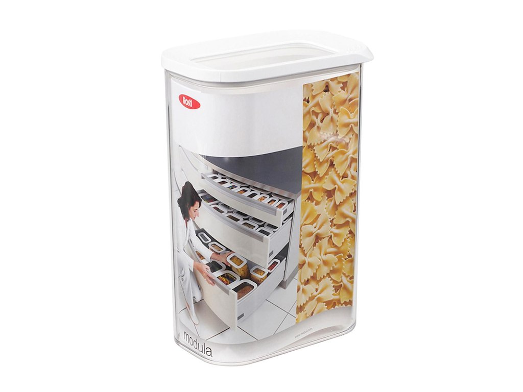 Opbevaringsboks Mepal Modula. 2 liter 15x9x22cm. Klar/hvid San Plast