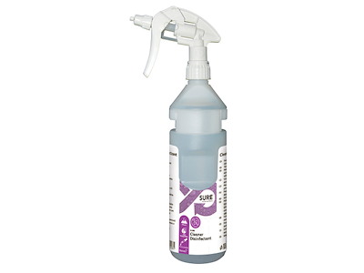 Flaske Tom Skum 750ml med Hoved/Label Grå/Hvid til SURE Cleaner Disinfectant