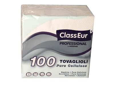 Serviet ClassEur Professional 33x33 cm 2-lag Ecolabel 100 stk pr. pakke Hvid