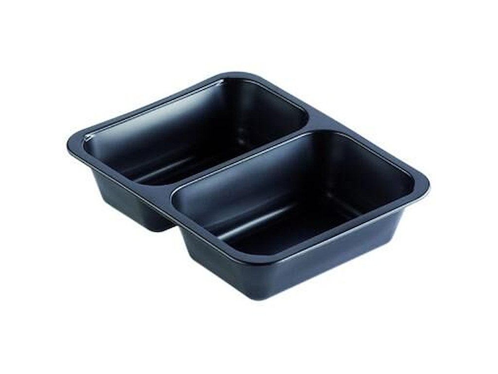 Bakke 2-rum 227x178x50 mm Caterline 645/540 ml PP Sort