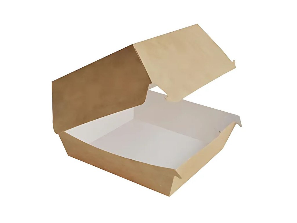 Burgerboks L10xB10xH8cm Pap brun/hvid