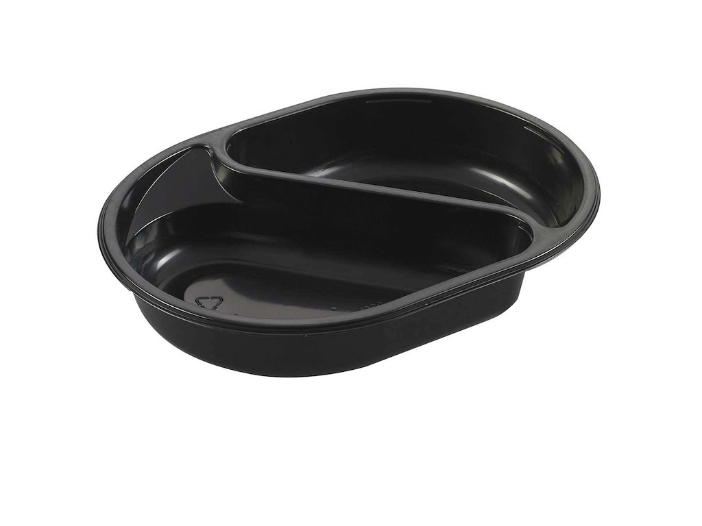 Bakke 2-rum 395/500 ml 238x176x40 mm Oval PP Sort