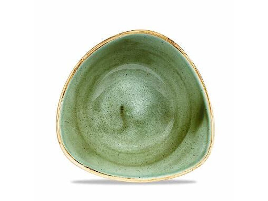 Skål Stonecast 37cl 18.5cm Trekant. Porcelæn Salturt Grøn