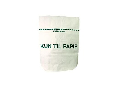 Papirsæk 110ltr B700xL950mm 1-lag Kun Til Papir Hvid